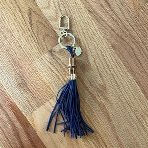 Mark & Graham BAMBOO AND LEATHER TASSEL KEYCHAIN